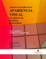 Cubierta para Aportes al estudio de la apariencia visual en contexto de  prácticas proyectuales: arte, diseño y ambiente construido