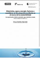 Cubierta para Materiales, agua y energía: factores a considerar en los proyectos de diseño en el marco de la sostenibilidad.