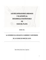 Cubierta para Los recuperadores urbanos  y su aporte al desarrollo sustentable de Mar del plata: 1er Informe de la encuesta a carreros y cartoneros de la ciudad de Mar del Plata.