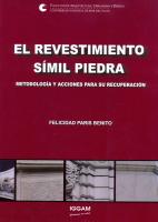 Cubierta para El revestimiento simil piedra: Metodología y acciones para su recuperación