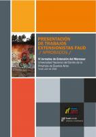 Cubierta para Presentación trabajos extensionistas Faud: aprobados , VI jornadas de Extensión del Mercosur