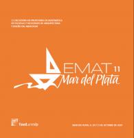 Cubierta para Libro de Ponencias XI EMAT Mar del Plata 2019: Recopilación y trabajos del 11 Encuentro de profesores de matemáticas de escuelas y facultades de arquitectura y diseño del Mercosur.